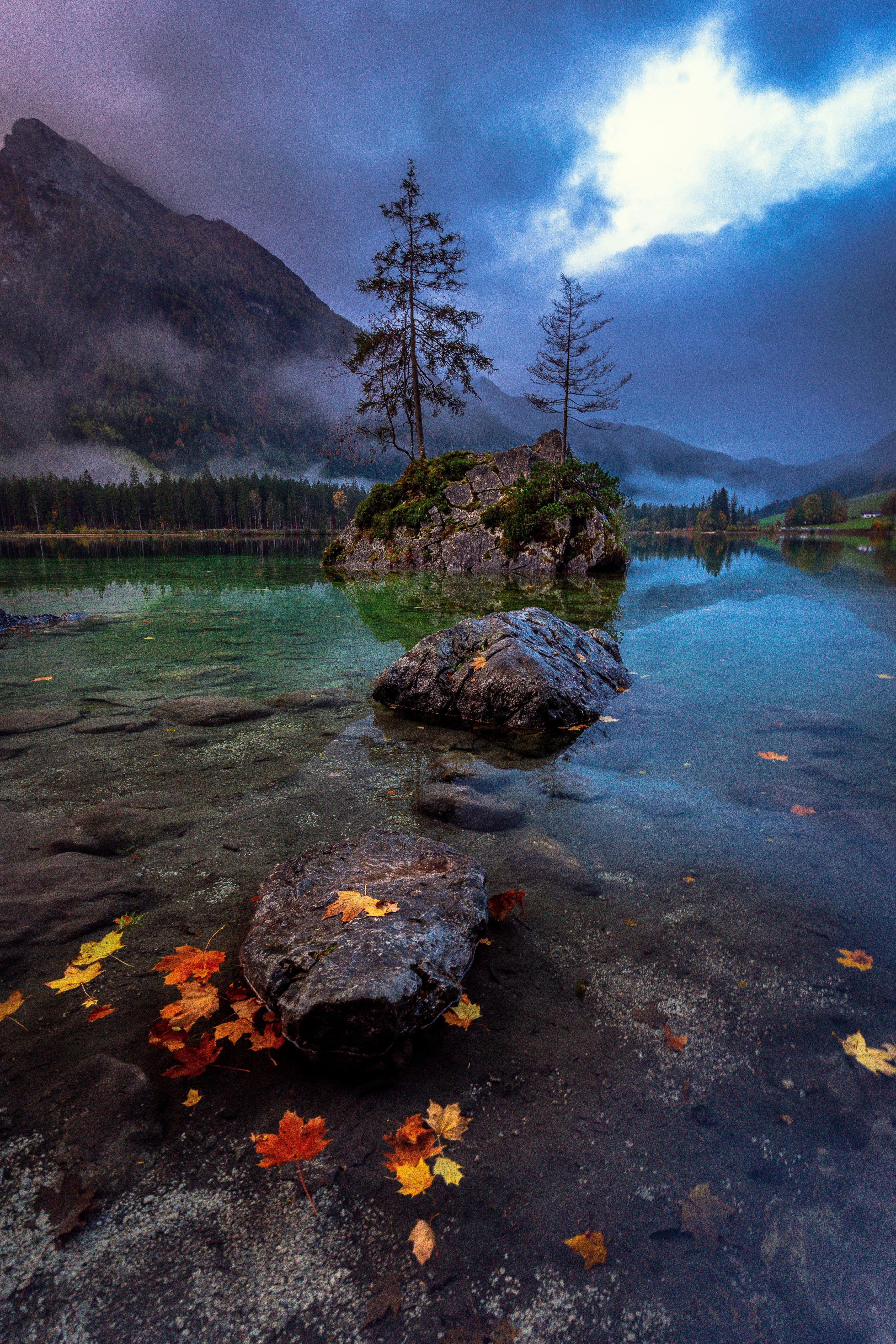 Lagoon In Autumn Portrait Poster