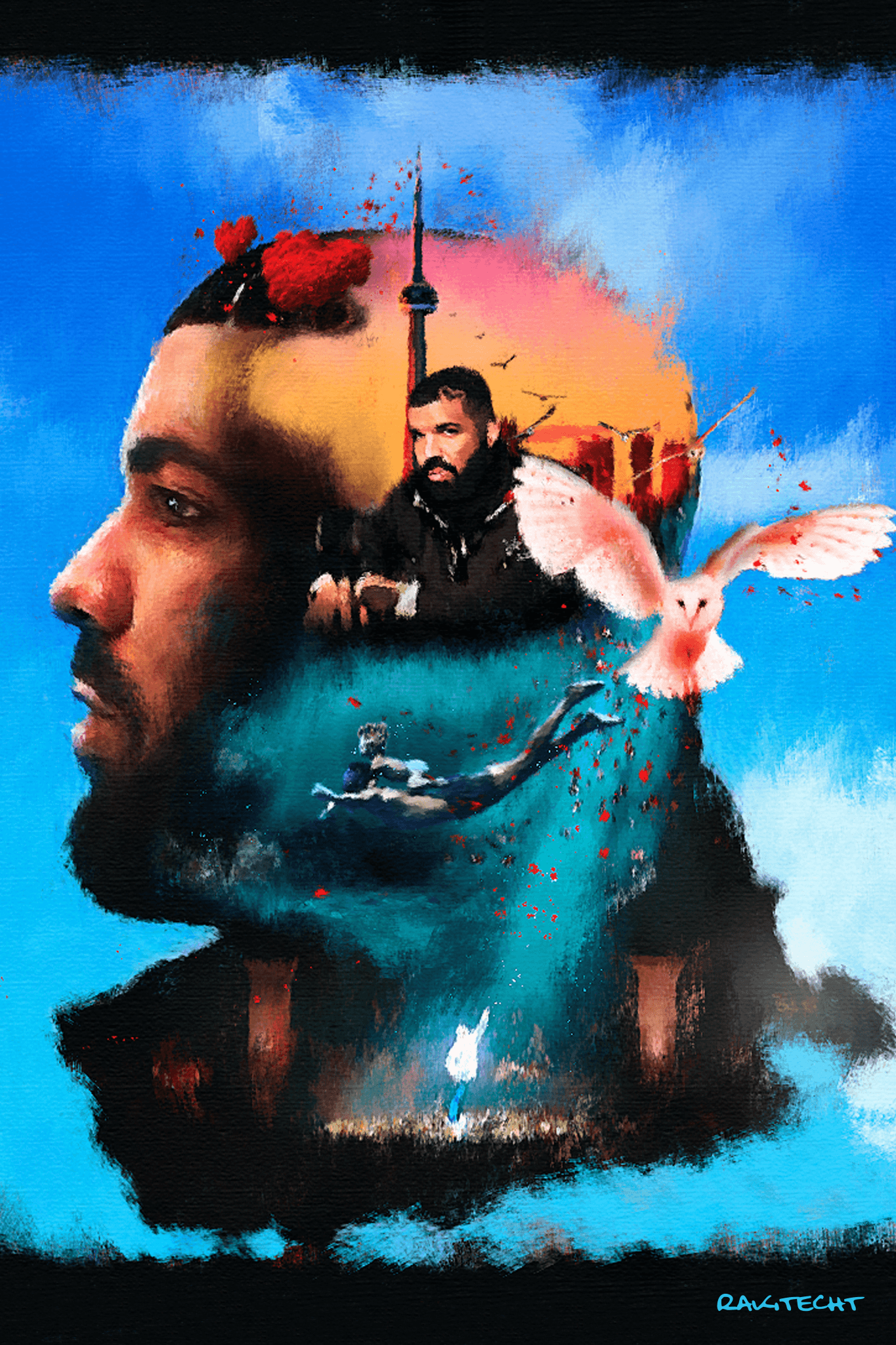 Drake Face Art Poster for Sale by endrymaraya