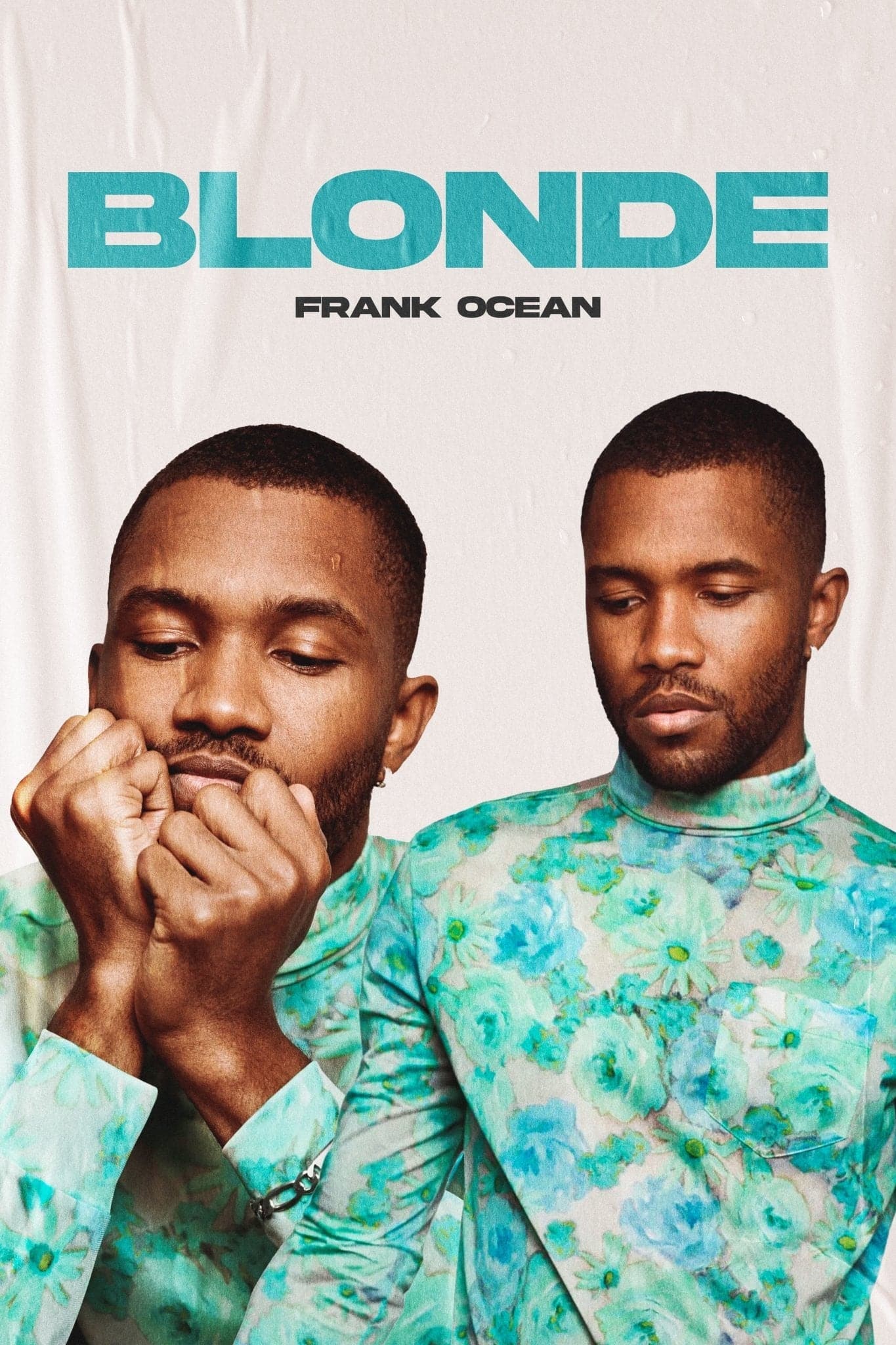 Frank Ocean 'Blonde' Teal Textured Poster - Posters Plug