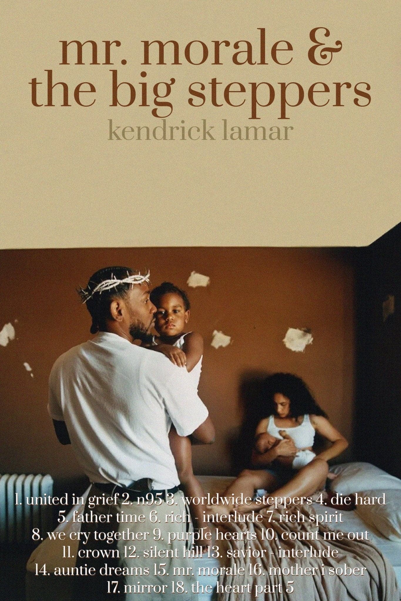Kendrick Lamar '90s Mr. Morale & The Big Steppers Tracklist' Poster ...