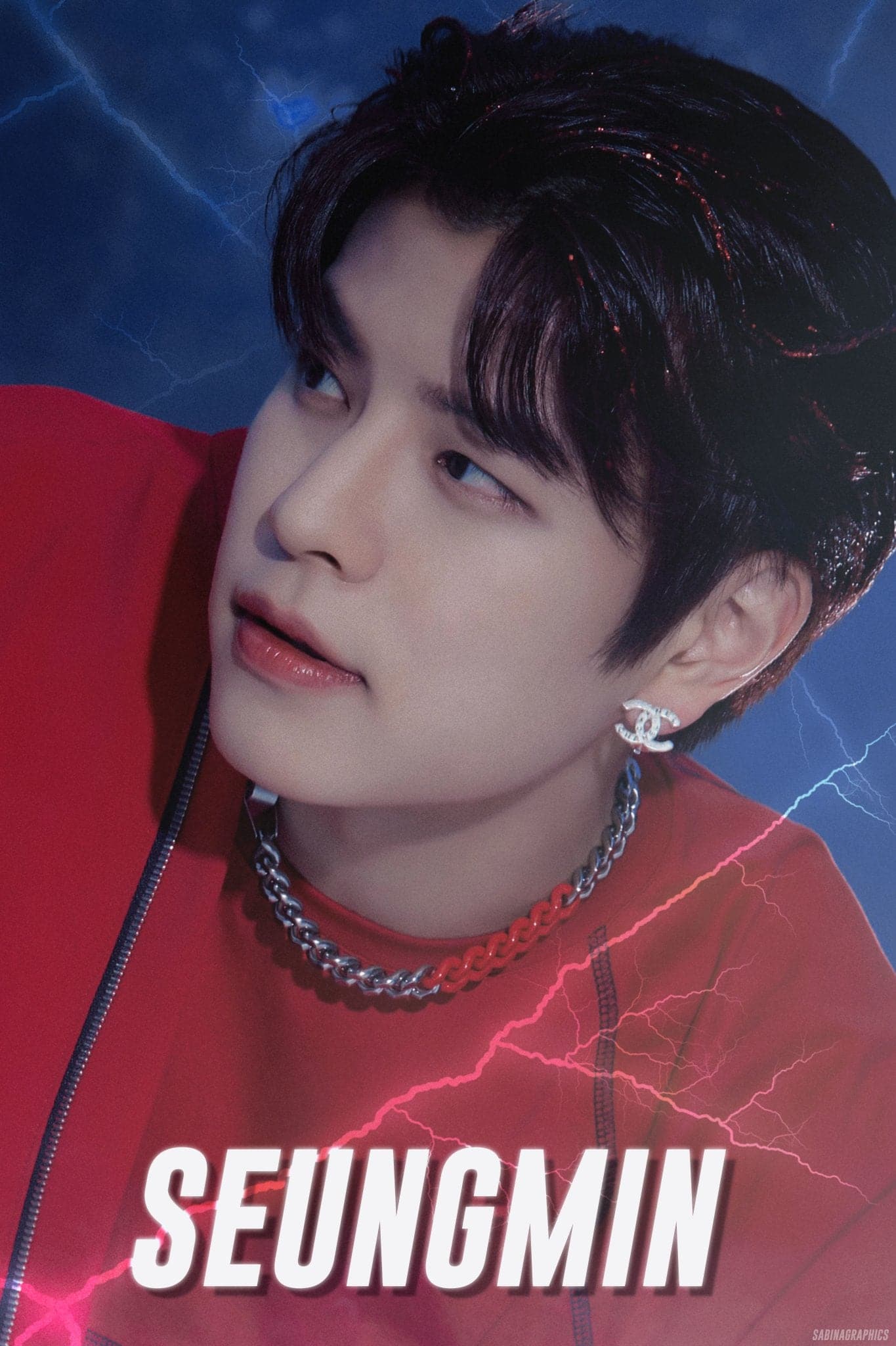Stray Kids ‘Seungmin with lightning effect’ Poster - Posters Plug