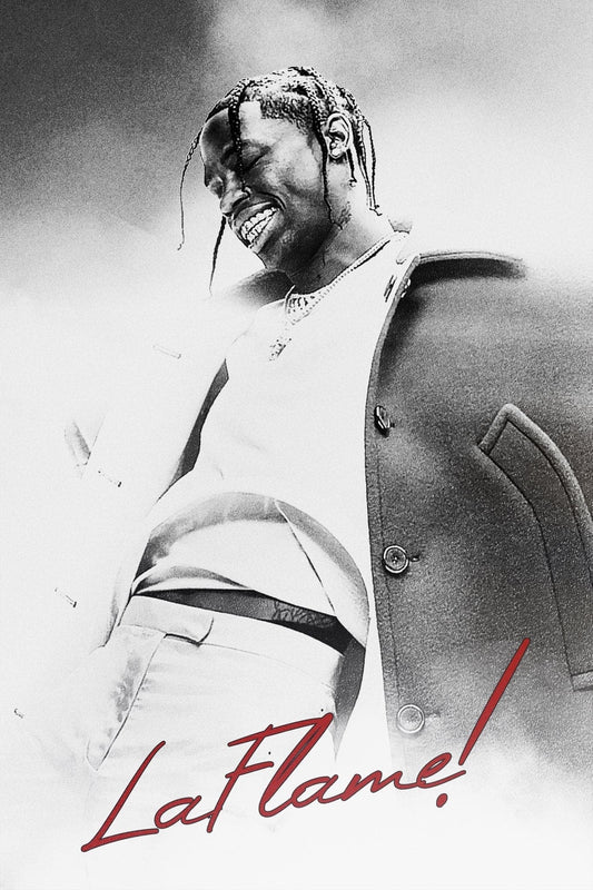 Travis Scott ‘LaFlame!’ B&W Poster – Posters Plug